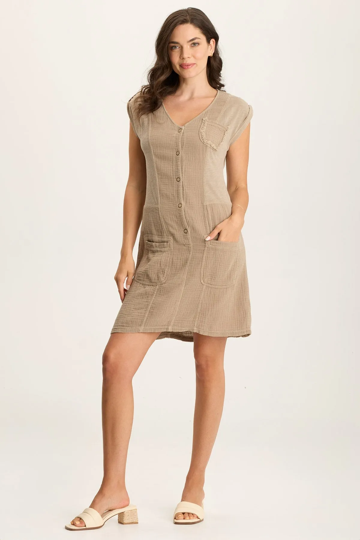 Love Core Quick Wear Crevin Lounge Dress in Plush Double Gauze
