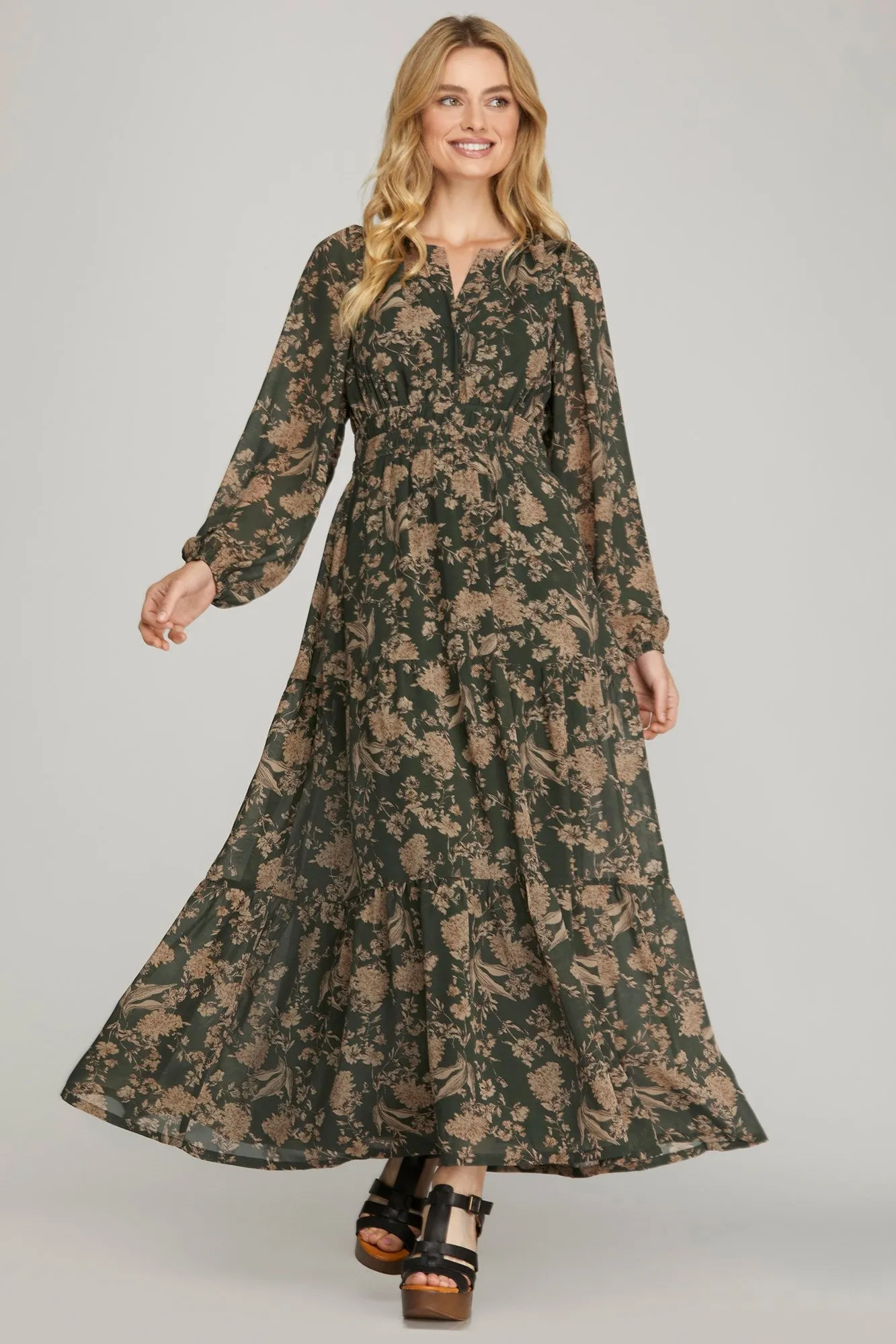 MatteFinishTexture SoftenedEdges Feeling Beautiful Floral Dress - 4 Colors!