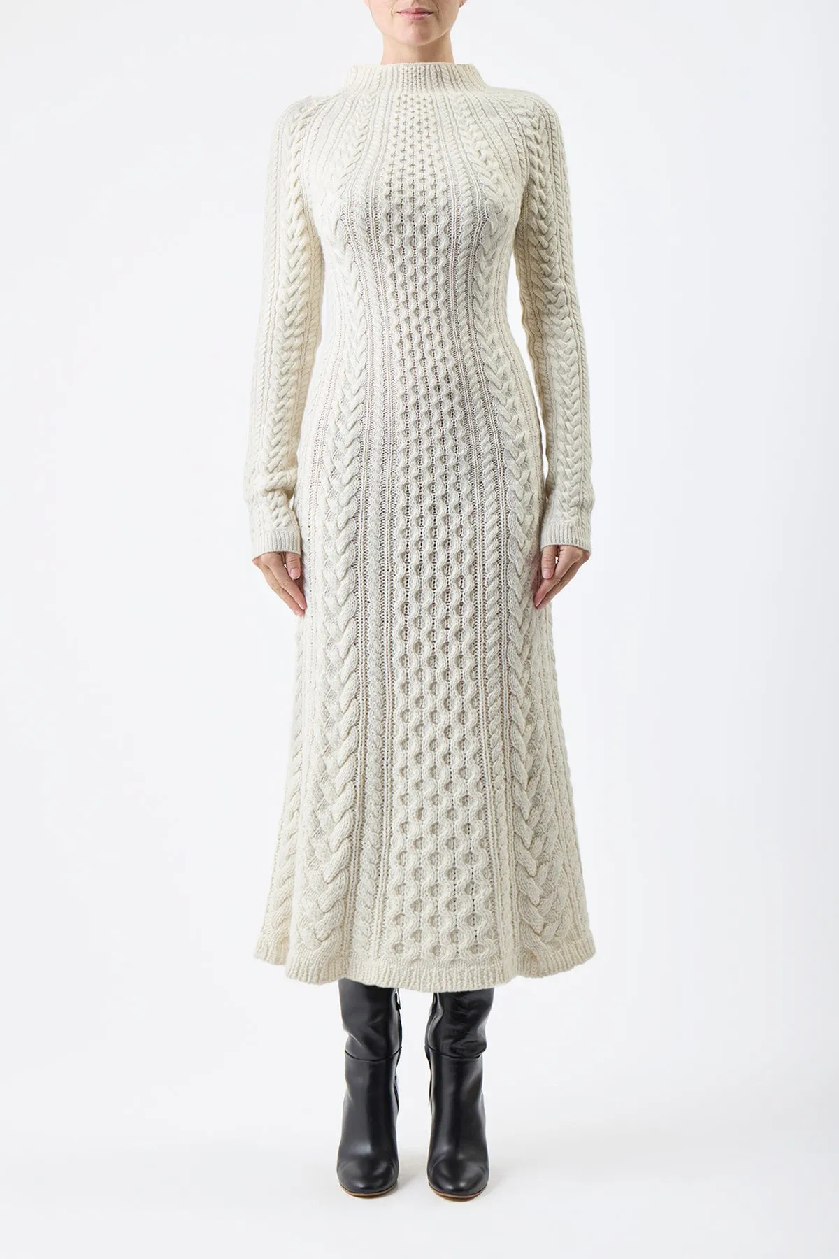 Travel Light Amaris Knit Maxi Dress in Ivory Cashmere