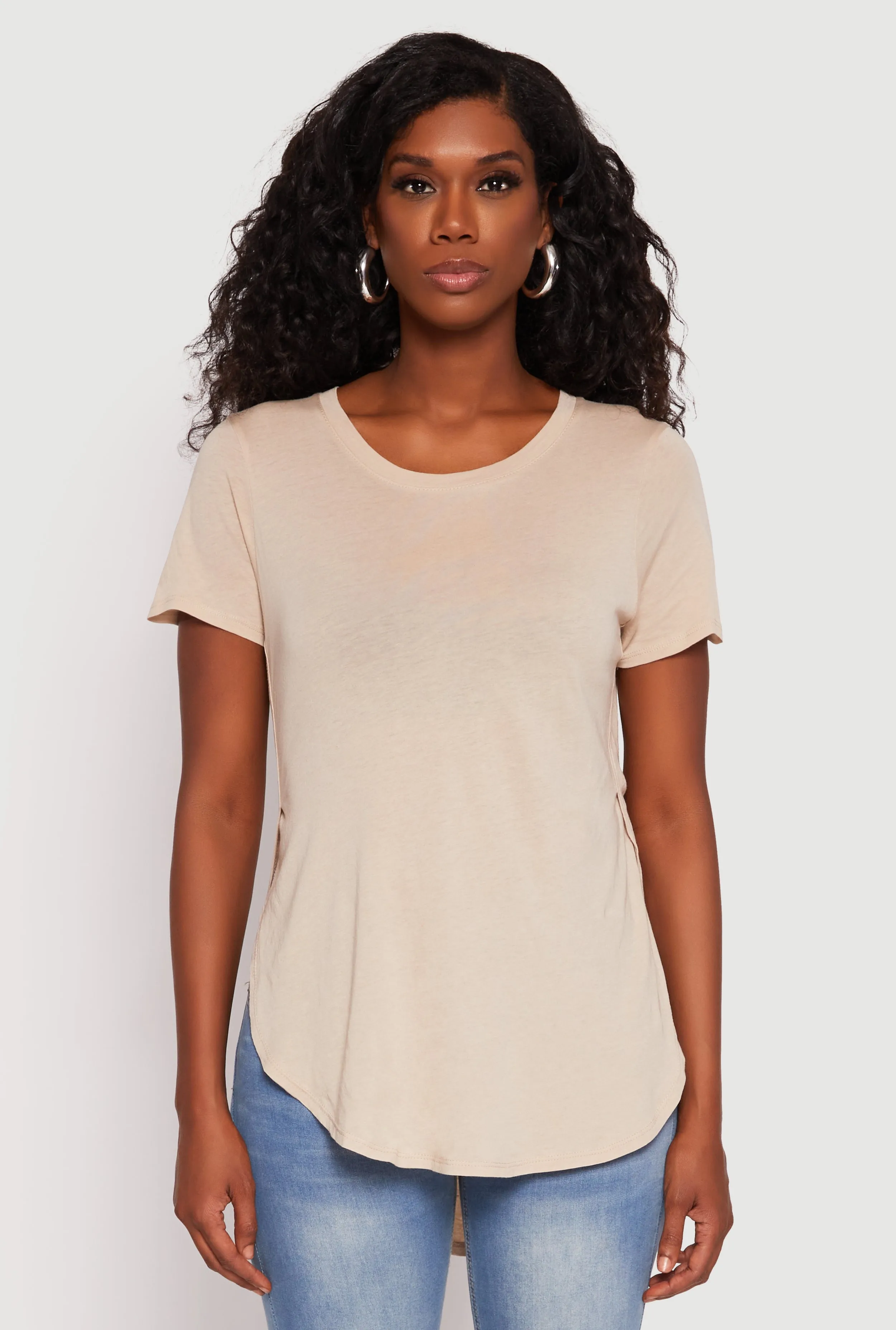 Side Slit High Low Hem Tee Sporty Vibe ZeroWaste Production