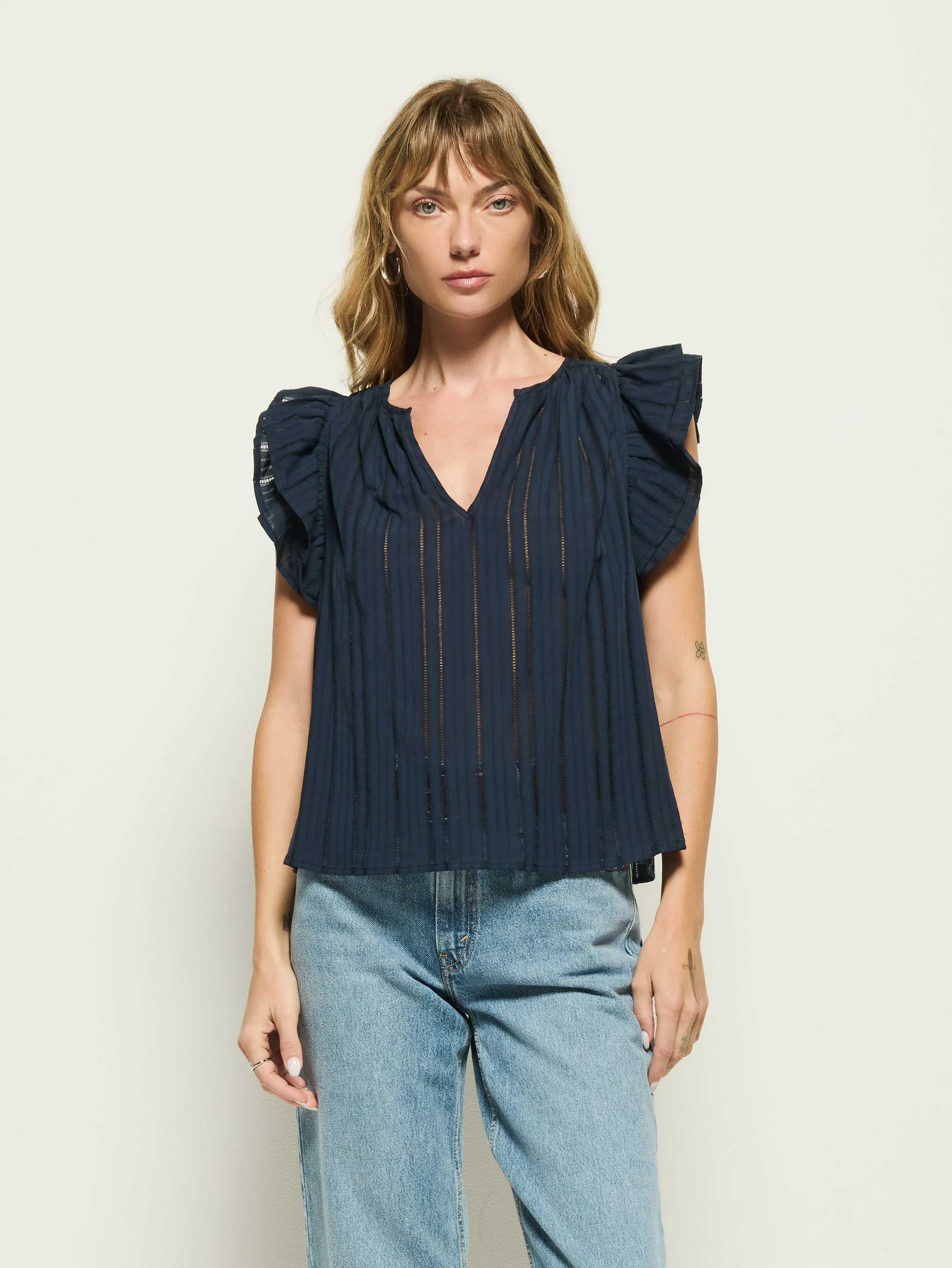 Layered Paneling Claudia Flutter Top