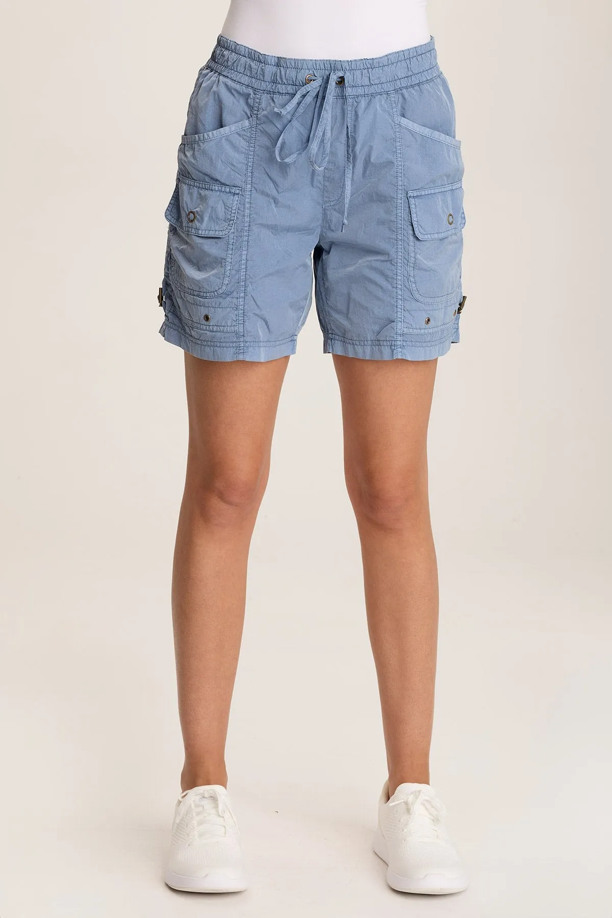Colorfast Dye Adjustable Hem Ganon Sporty Drawstring Cargo Short