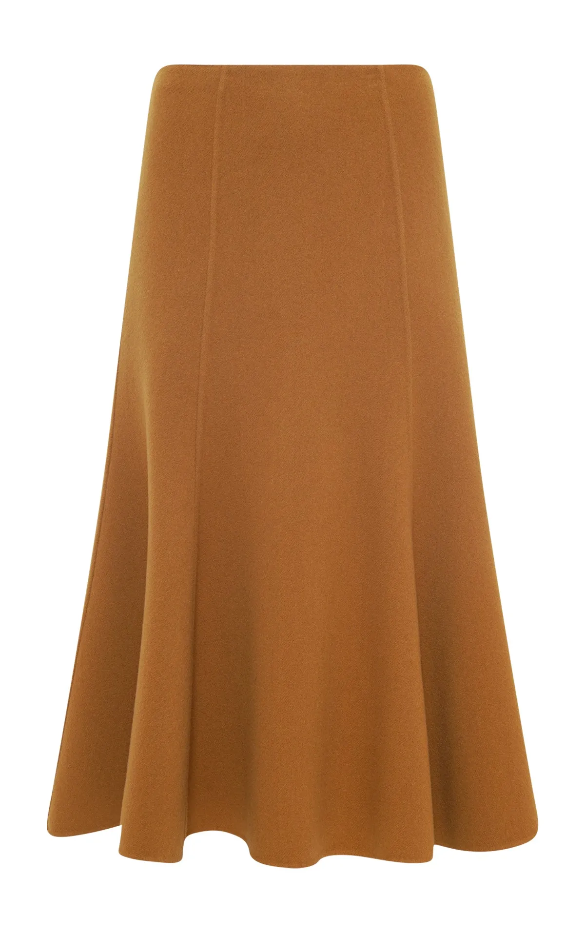 Patterson Midi Skirt in Yellow Ochre Double-Face Recycled Cashmere Vacation Mood Stretch Ease
