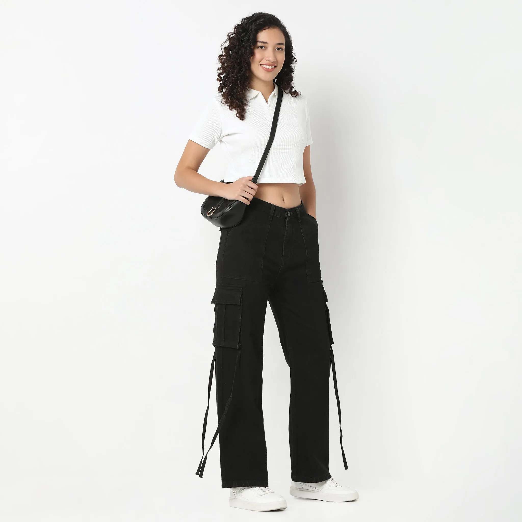 Highwaist Street Look Cargos Adjustable Fastenings